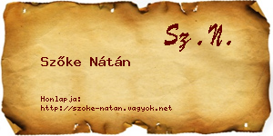 Szőke Nátán névjegykártya
