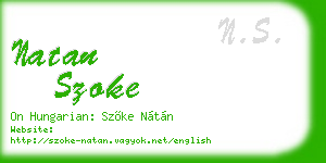 natan szoke business card