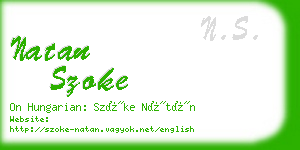 natan szoke business card